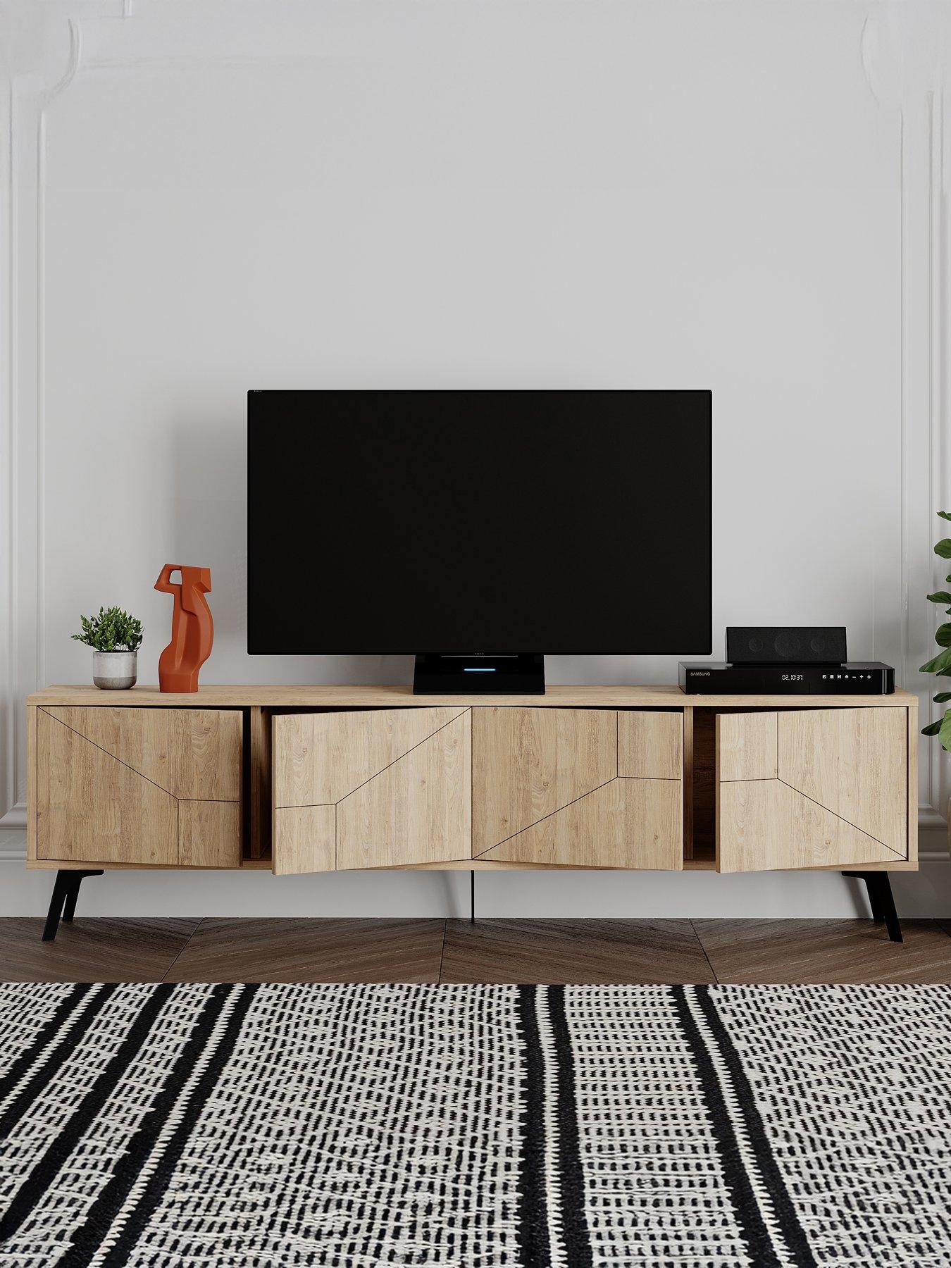 Image 3 of 8 of Decortie Dune Tv Stand - Light Oak