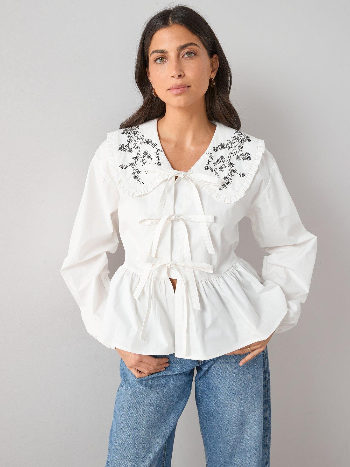 the-very-collection-embroidered-collar-blouse-whitefront