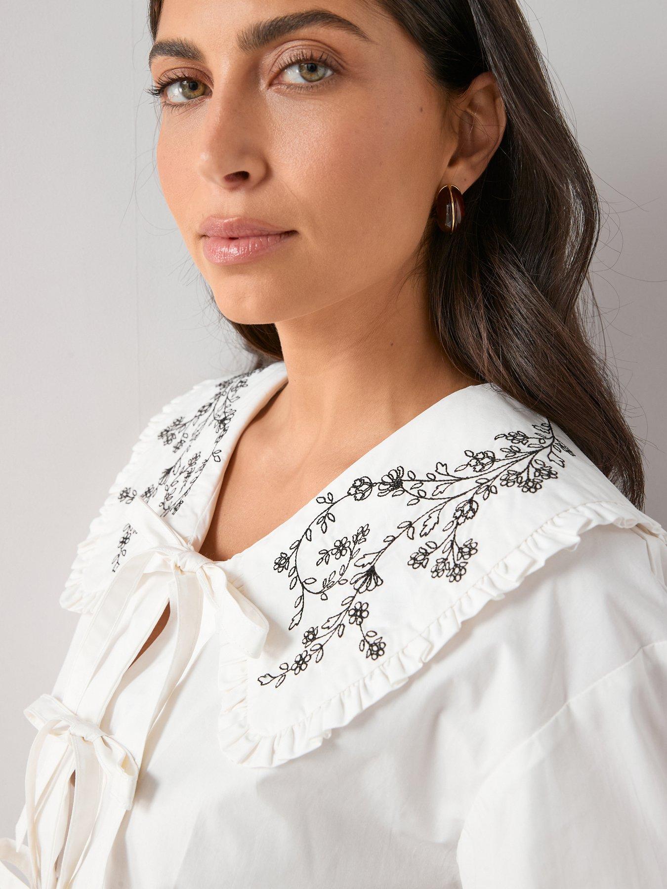 the-very-collection-embroidered-collar-blouse-whiteoutfit