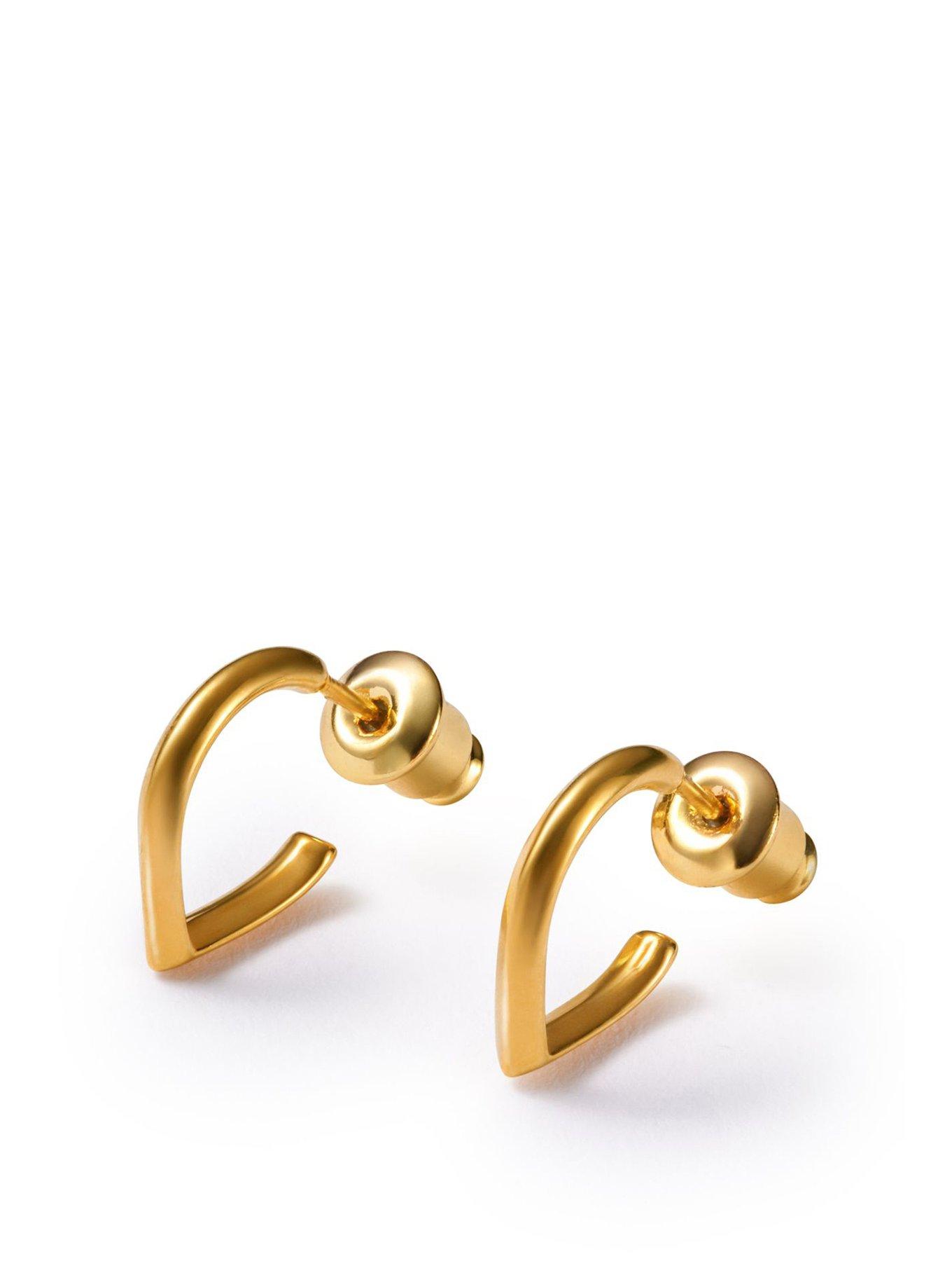Katie Loxton ELSI HUGGIE HOOP EARRINGS , Gold Coated , 1.3cm x 0.3cm x 1.1cm