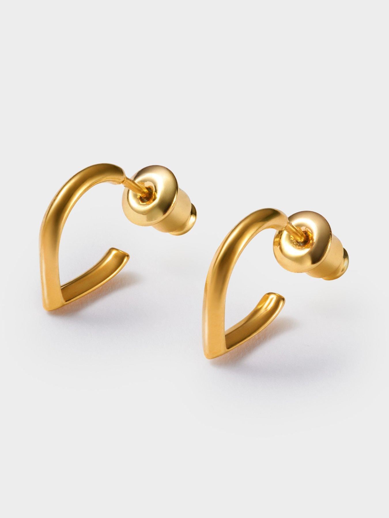 Image 2 of 4 of Katie Loxton Elsi Huggie Hoop Earrings , Gold Coated , 1.3cm x 0.3cm x 1.1cm - Waterproof