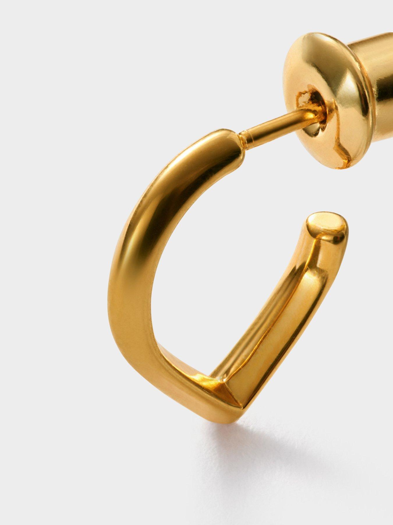 Image 3 of 4 of Katie Loxton Elsi Huggie Hoop Earrings , Gold Coated , 1.3cm x 0.3cm x 1.1cm - Waterproof