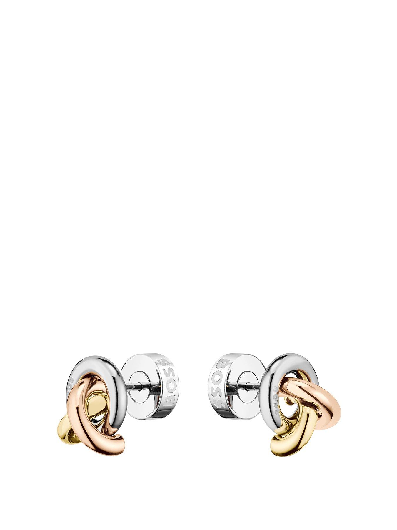 Image 1 of 5 of BOSS Ladies Harmonie Tri Tone Earrings - Multi