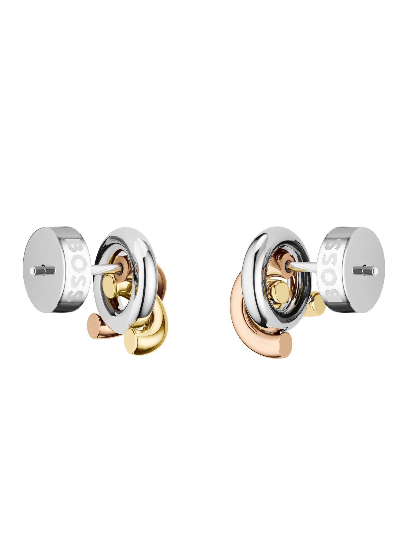 Image 2 of 5 of BOSS Ladies Harmonie Tri Tone Earrings - Multi