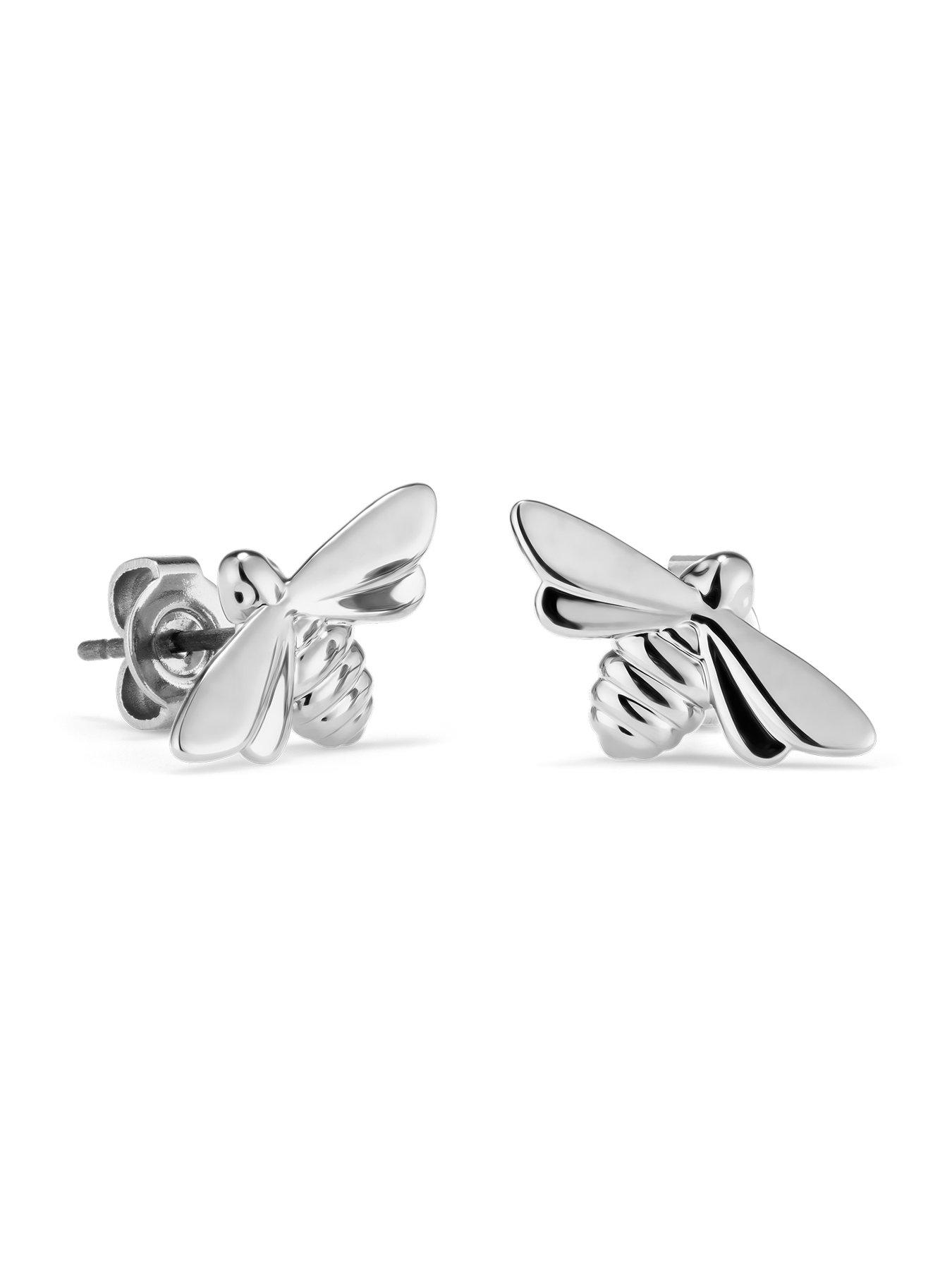 olivia-burton-honey-bee-stainless-steel-stud-earrings-silverstillFront