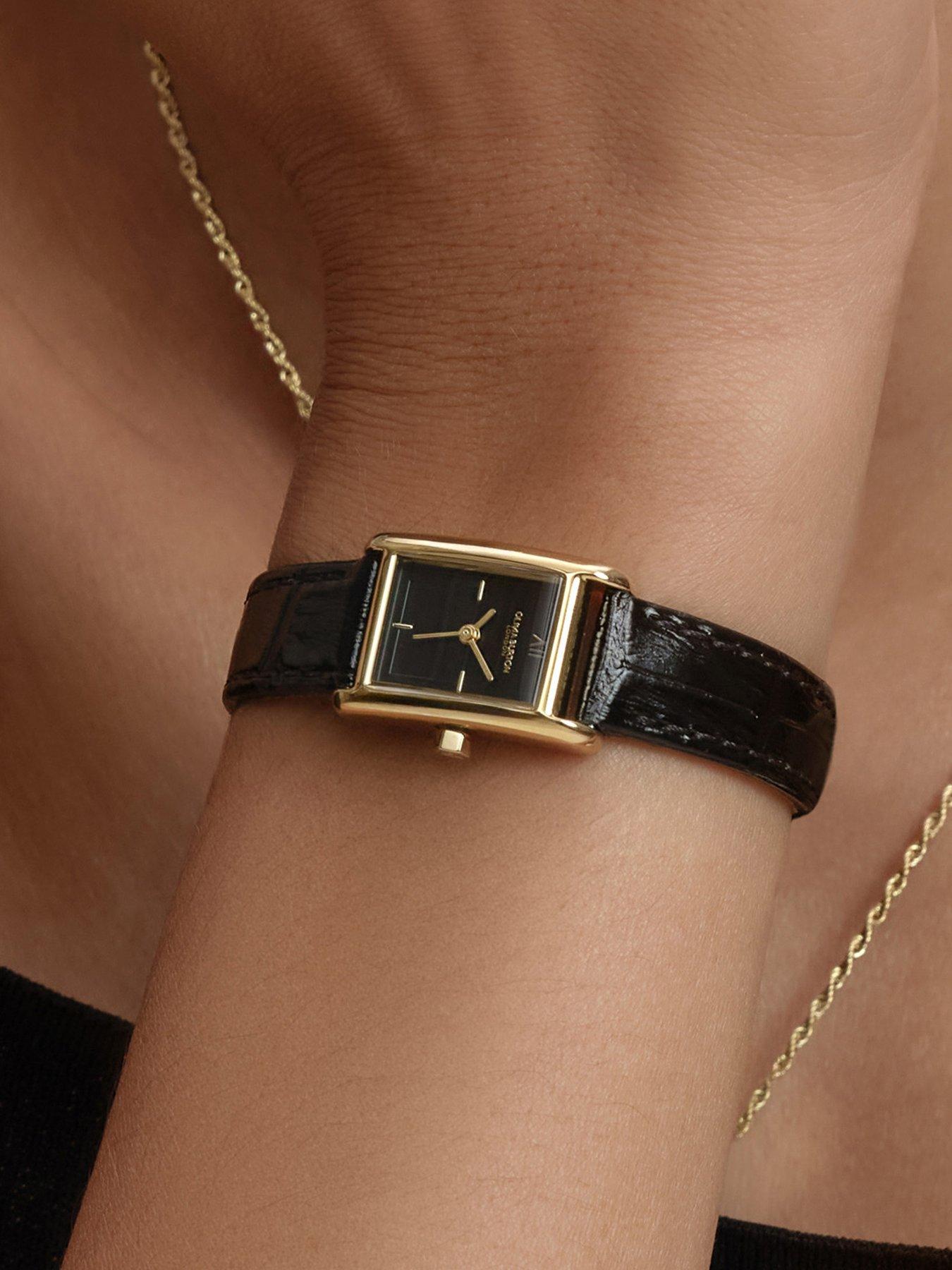 Image 5 of 7 of Olivia Burton 16x24mm Petit Grove Croc Leather Strap Watch