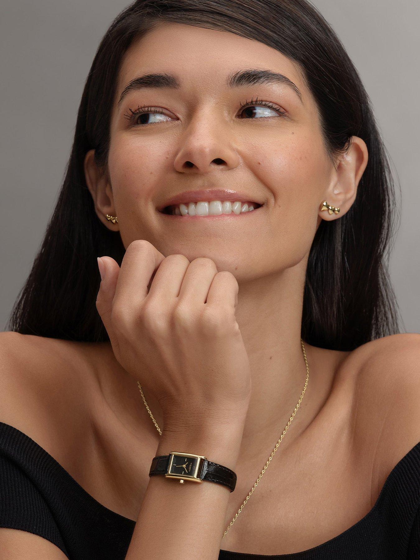 Image 6 of 7 of Olivia Burton 16x24mm Petit Grove Croc Leather Strap Watch