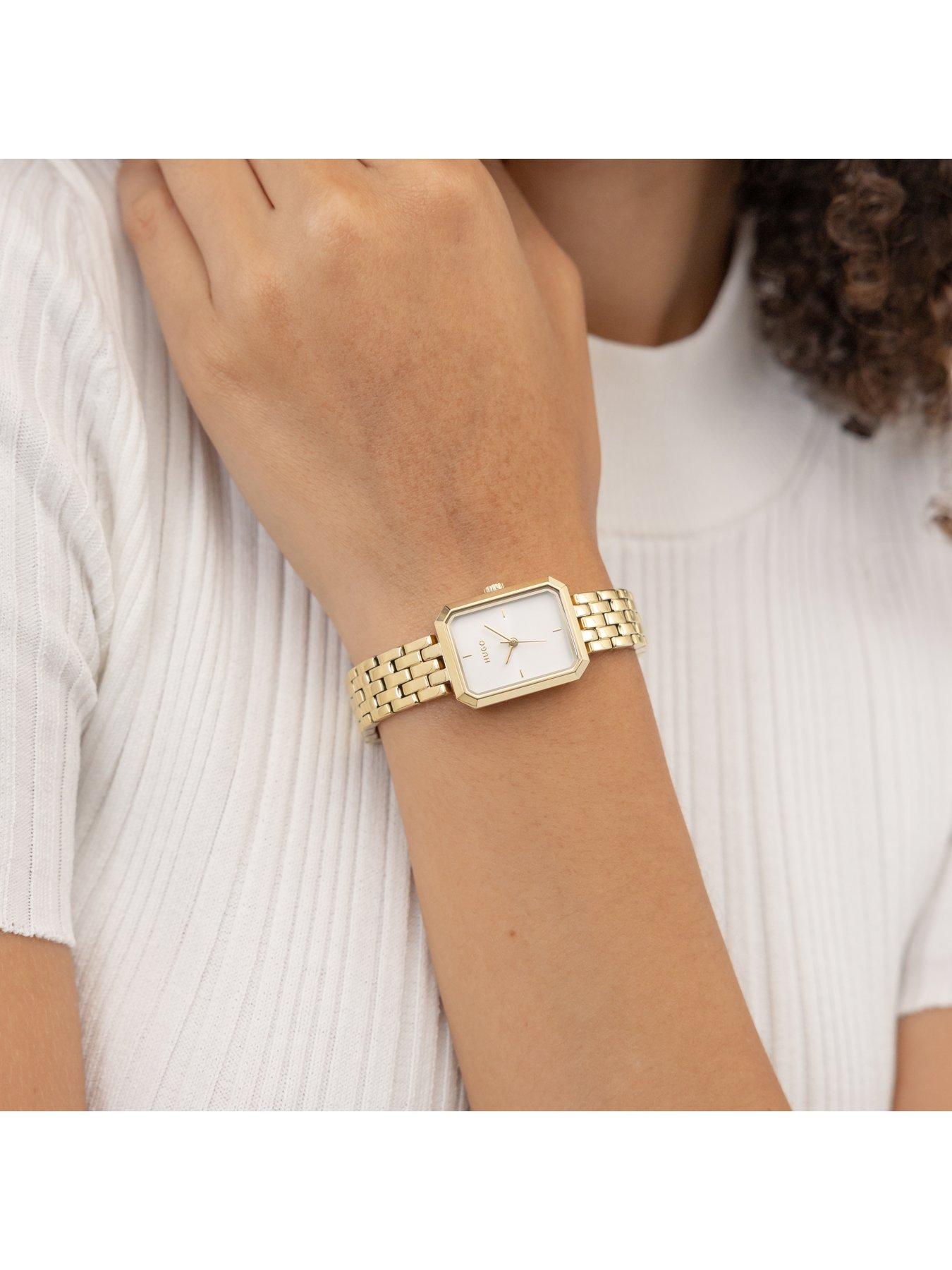 Image 4 of 6 of HUGO Light Gold IP Cosy Bracelet Watch