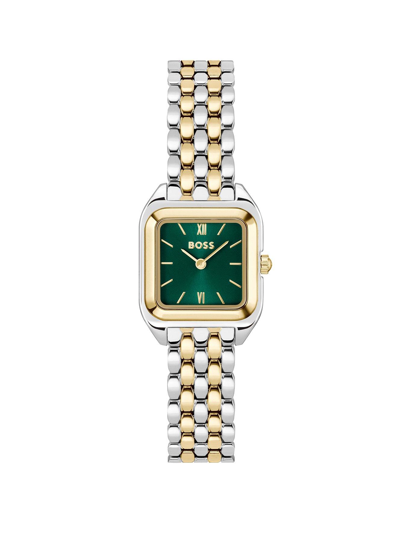 BOSS Ladies Mae Petite Soft Square Two Tone Bracelet Watch - Multi