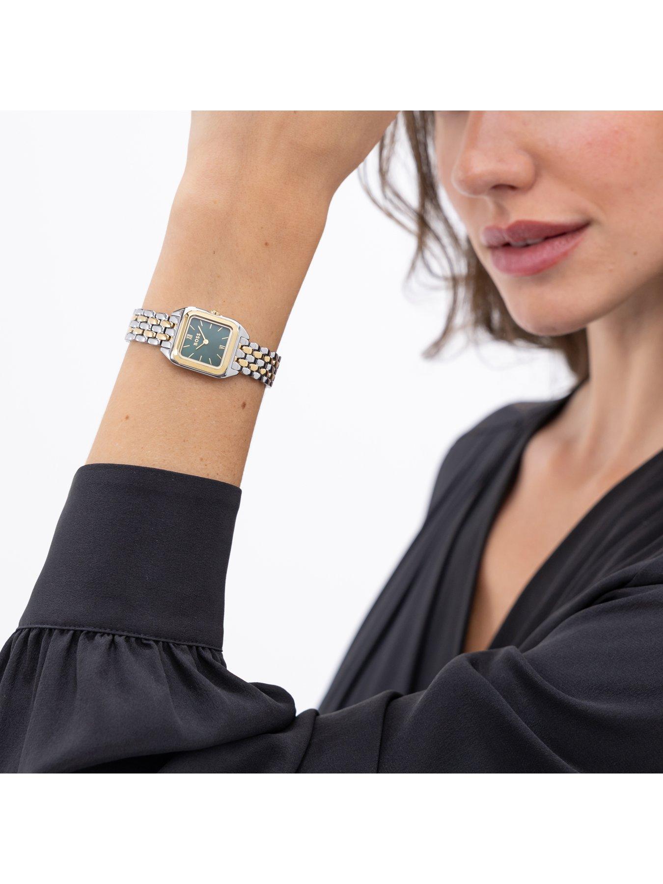 Image 5 of 7 of BOSS Ladies Mae Petite Soft Square Two Tone Bracelet Watch - Multi