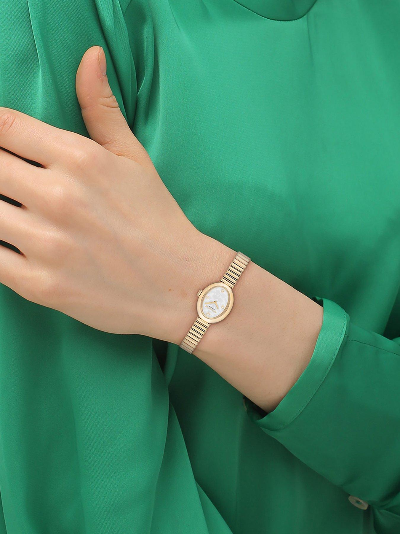 Image 4 of 5 of COACH Coach Ladies Sammy Gold IP Stretch Bracelet Watch