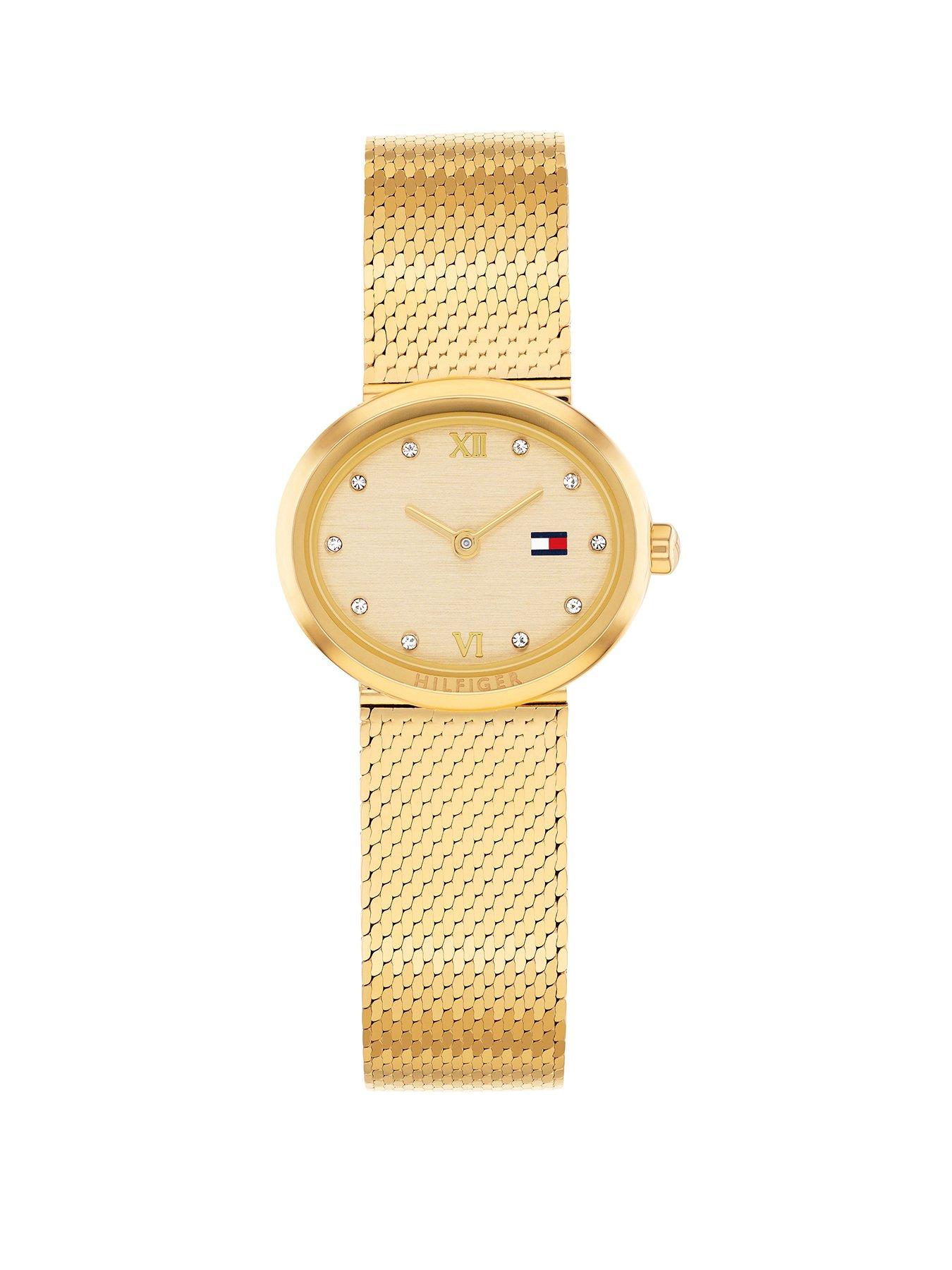 Tommy Hilfiger Tommy Hilfiger Women's Gold- Plated Mesh Strap Watch