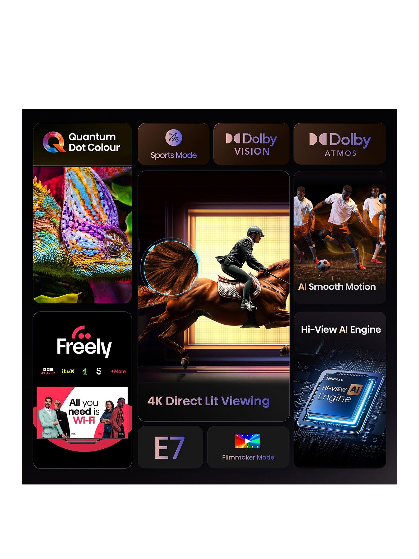 Image 3 of 7 of Hisense Hisense 85" E7QTUK QLED Smart AI TV with Freely