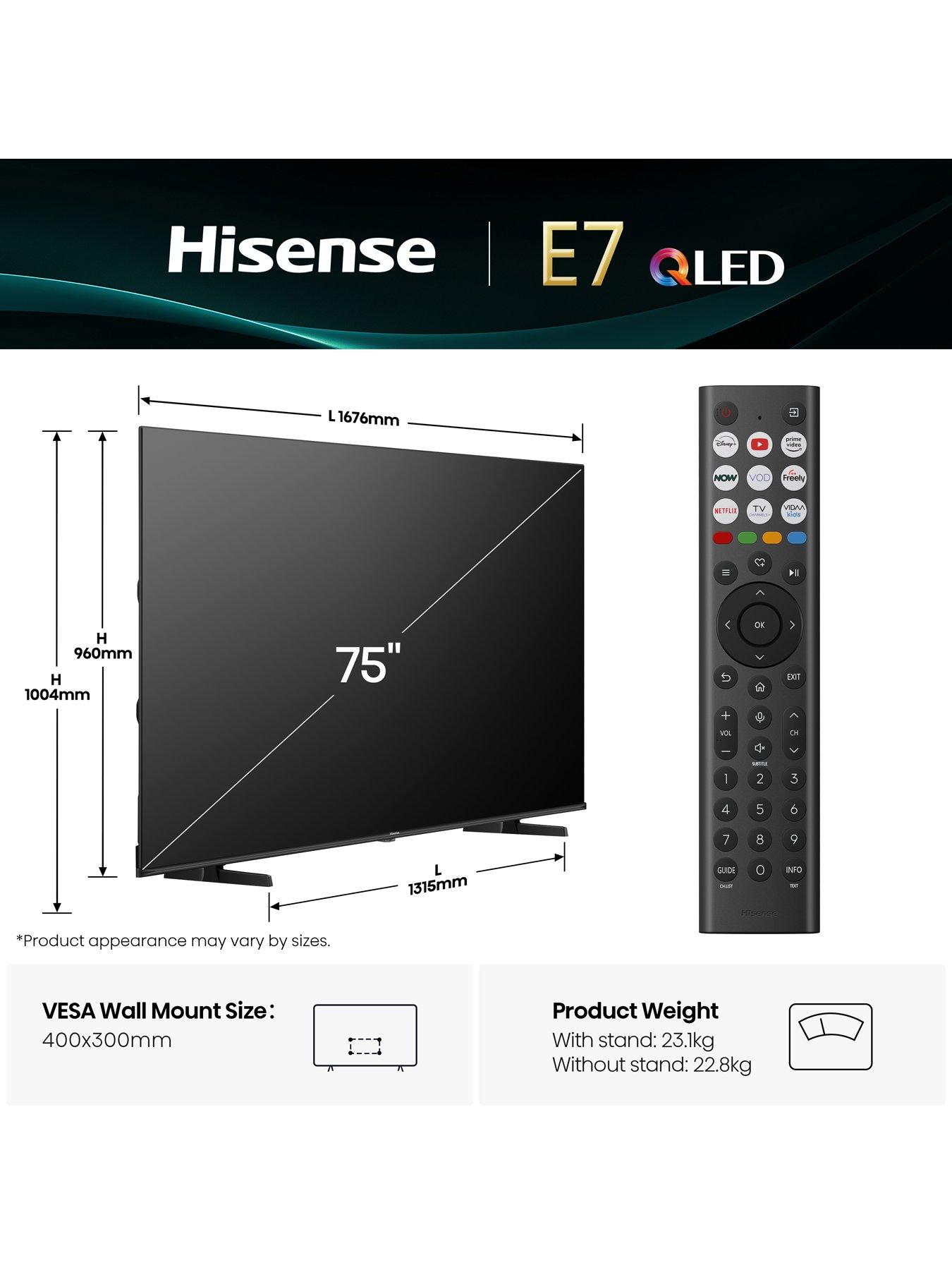 Image 6 of 7 of Hisense Hisense 75" E7QTUK QLED Smart AI TV with Freely