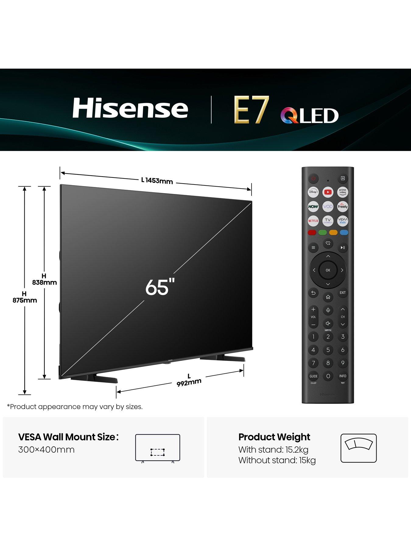 Image 7 of 7 of Hisense 65" 65E7QTUK QLED Smart AI TV with Freely