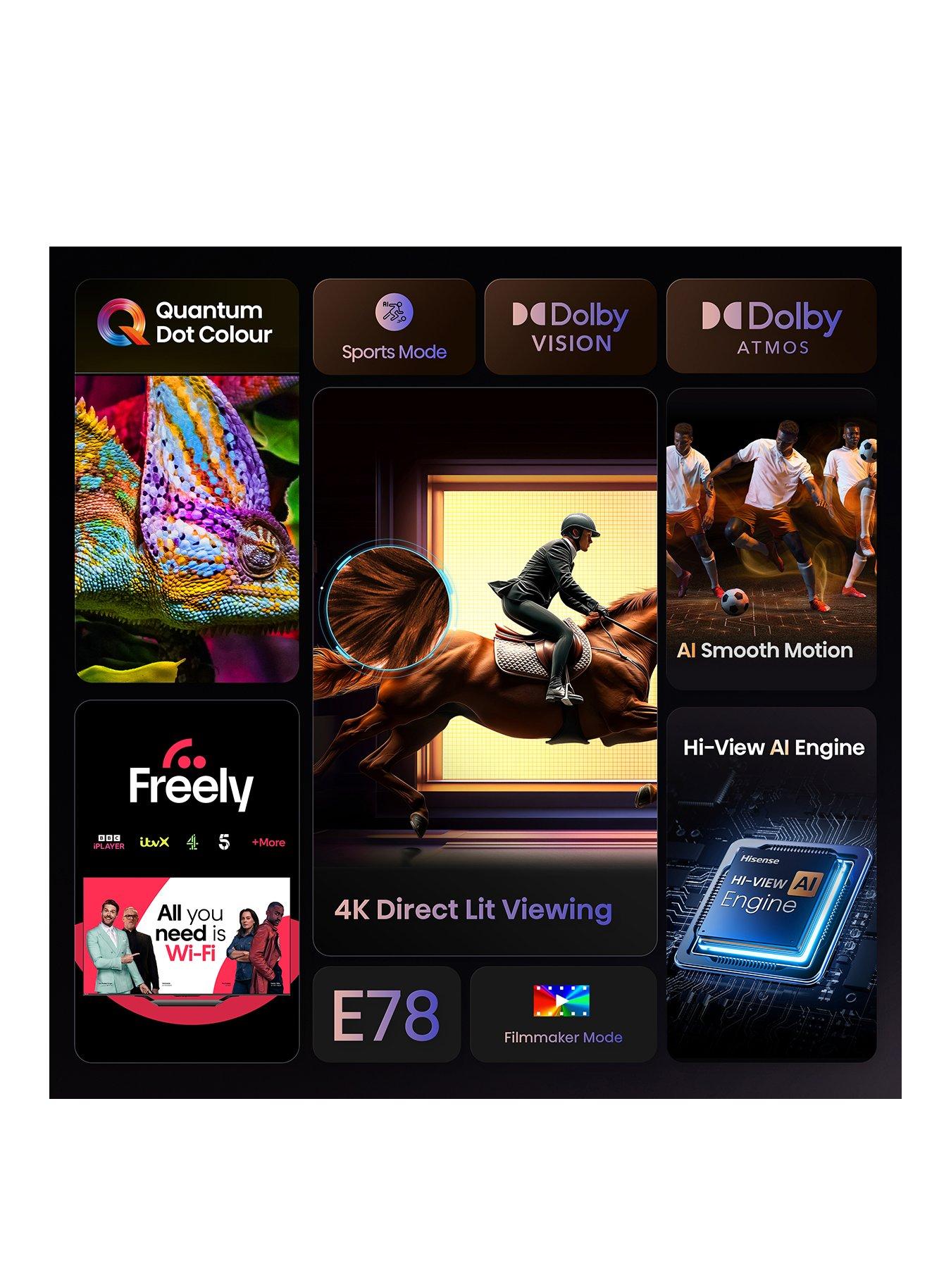Image 3 of 7 of Hisense E78QTUK 43-inch&nbsp;QLED 4K&nbsp;Smart AI TV with Freely