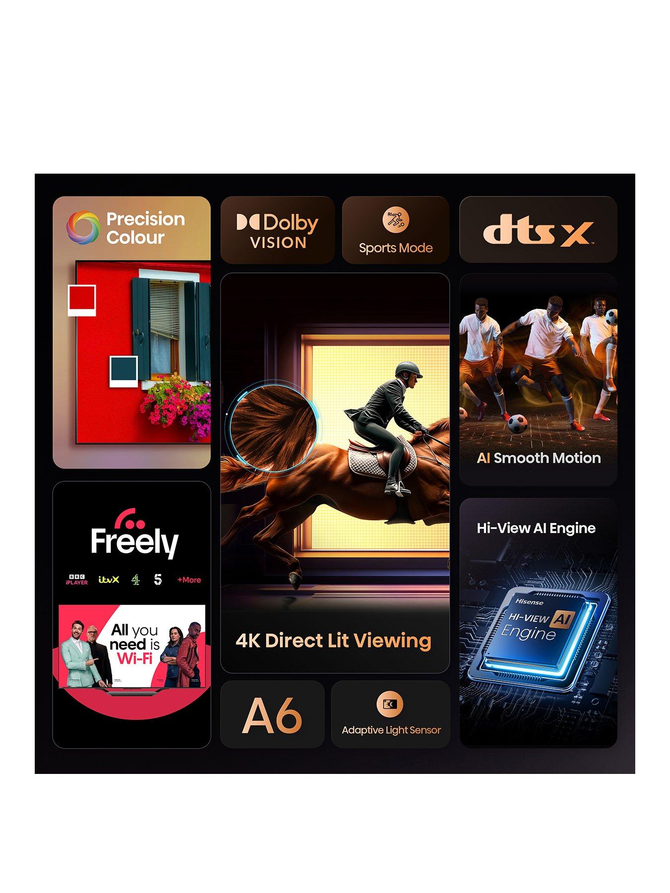 Image 3 of 7 of Hisense 55" A6QTUK 4K Ultra HD Smart TV with Freely