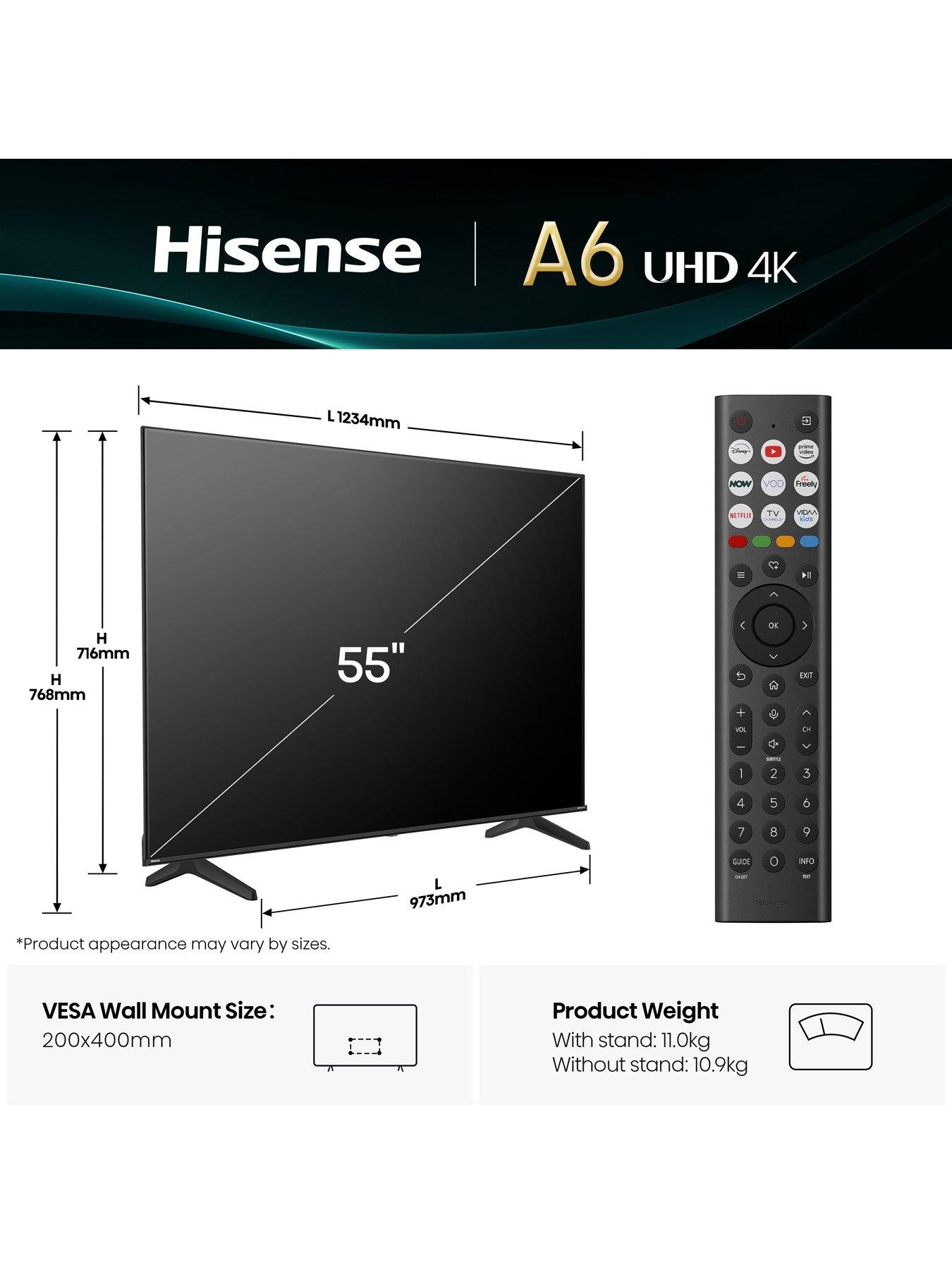 Image 6 of 7 of Hisense 55" A6QTUK 4K Ultra HD Smart TV with Freely
