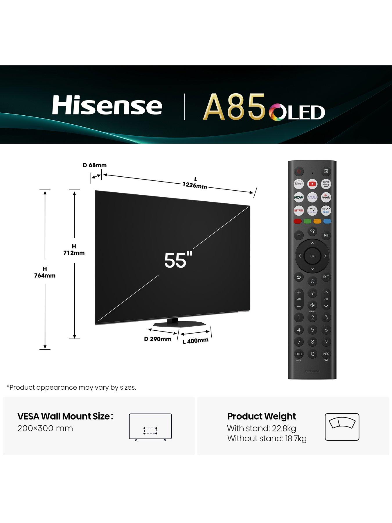 Image 6 of 7 of Hisense 55" 55A85QTUK OLED Smart AI TV with Freely