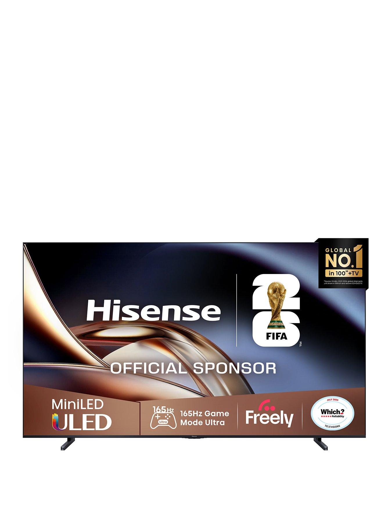 Hisense 100" 100U8QTUK MiniLED 165Hz Smart AI TV with Freely