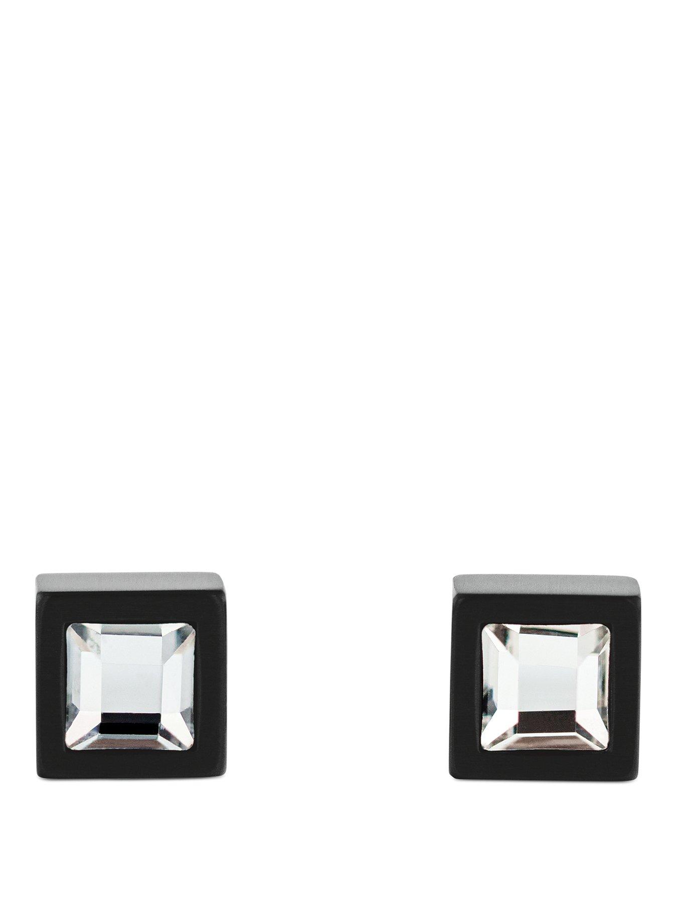 Calvin Klein Men's CK Essential Links Black IP Earrings