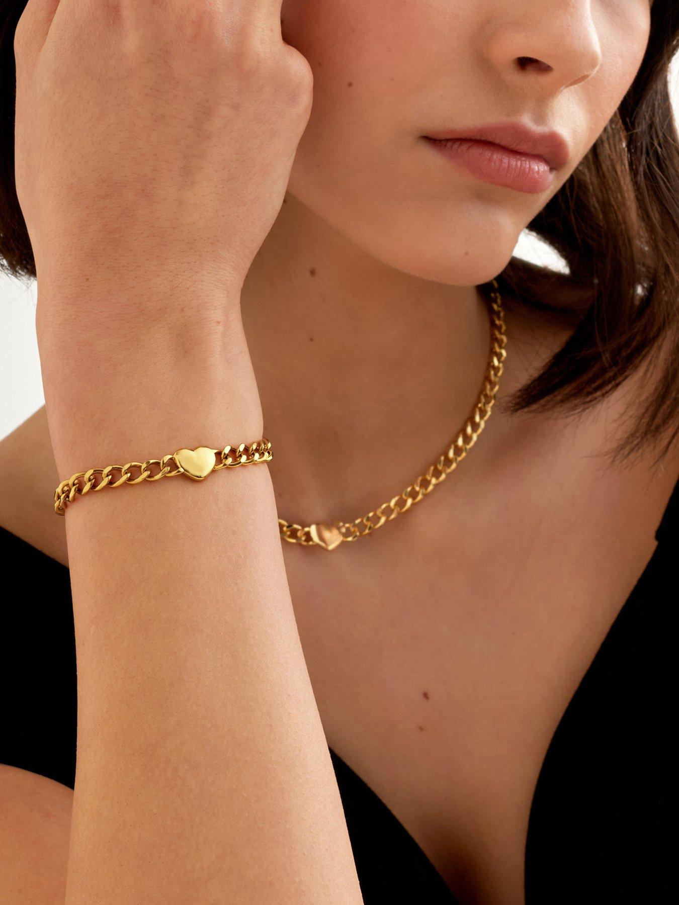 katie-loxton-allure-heart-chain-bracelet-gold-coated-18cm-3cm-extender