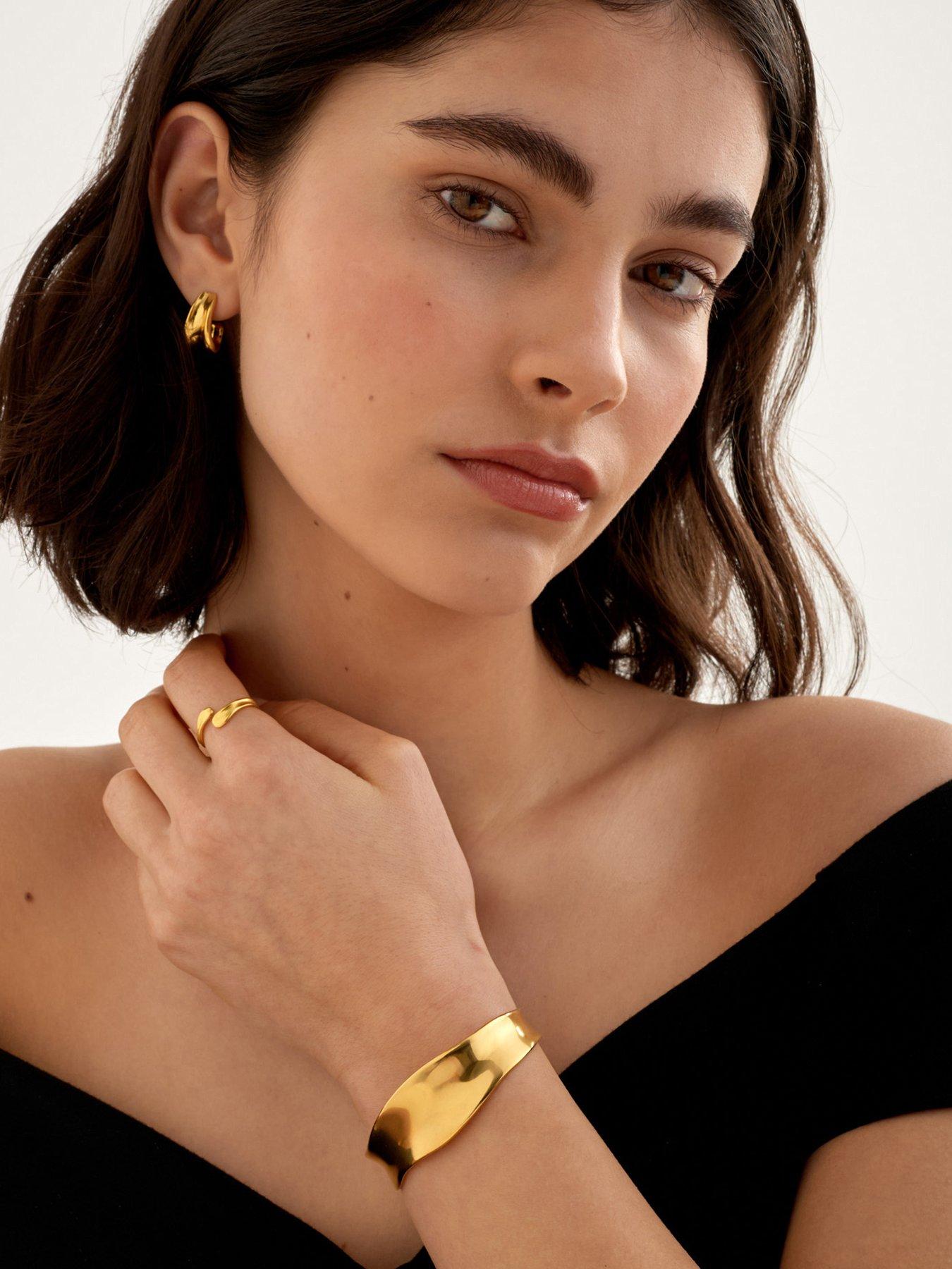 katie-loxton-molten-luxe-bangle-gold-coated-5cm-x-64cm-x-2cm