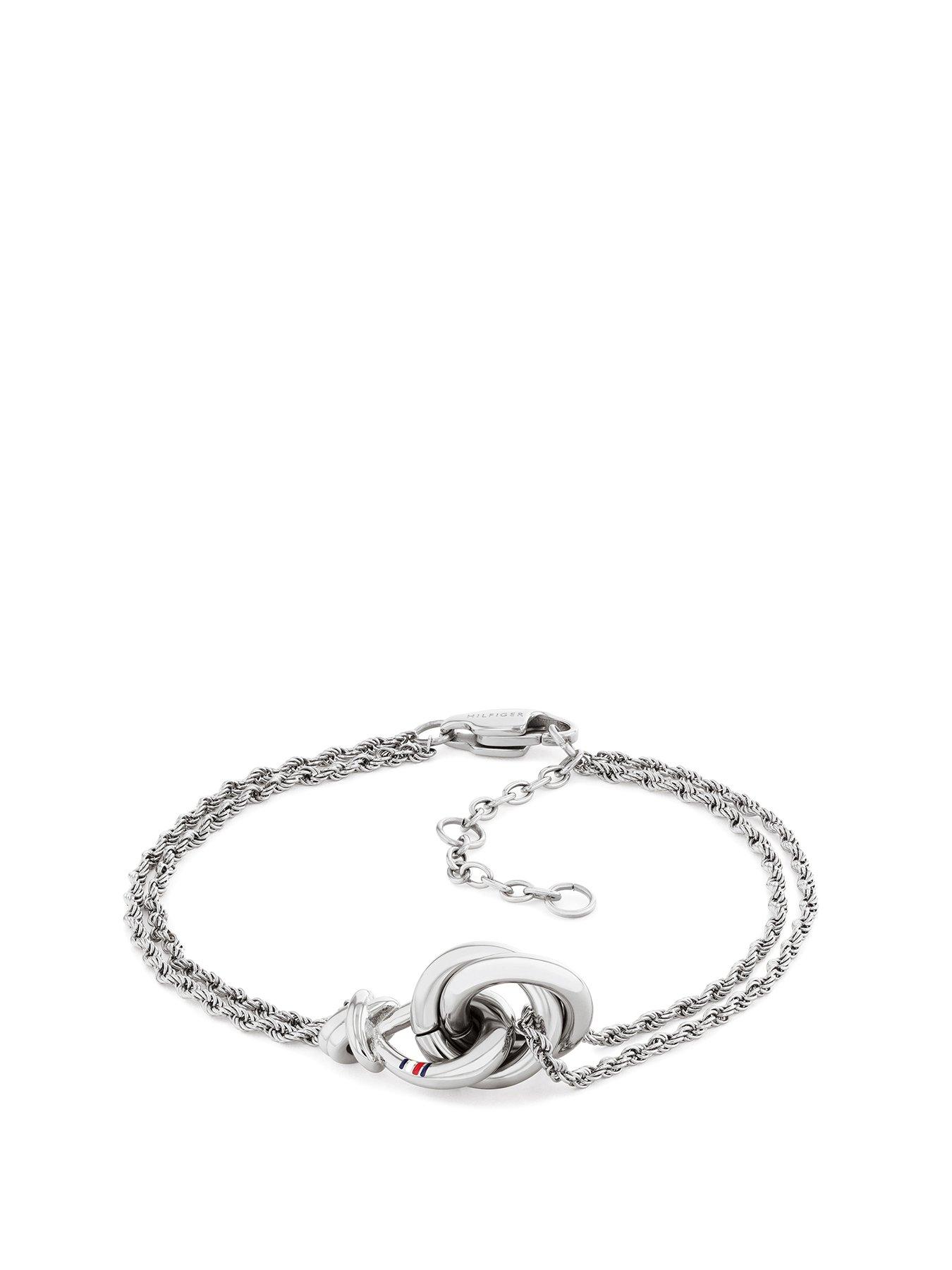 Tommy Hilfiger Women's Stainless Steel Nautical Knot Bracelet - Silver