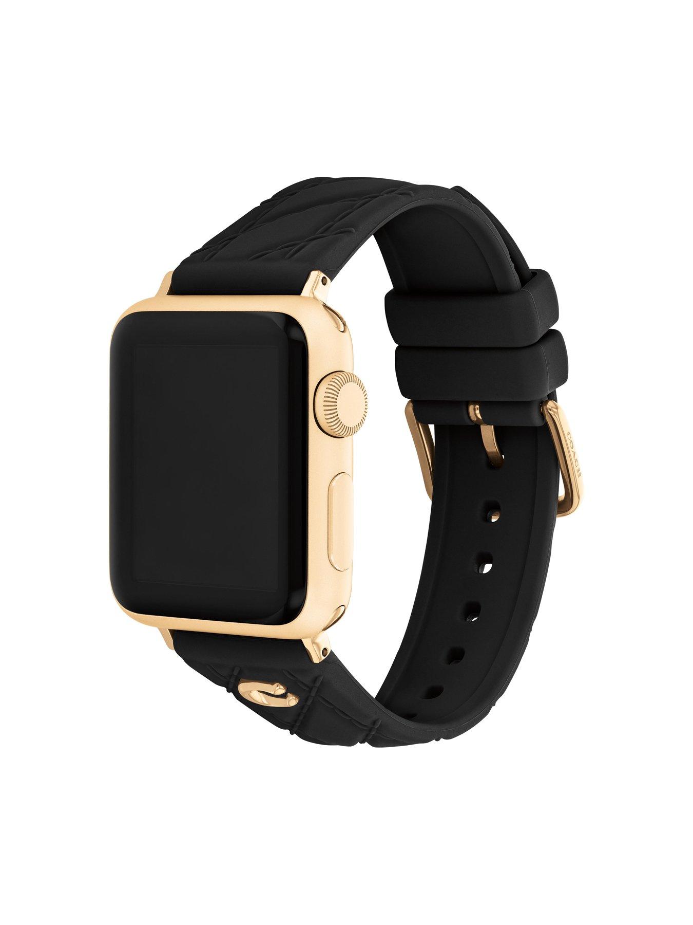 Image 2 of 5 of COACH Coach Ladies Black Quilted Apple Watch Strap
