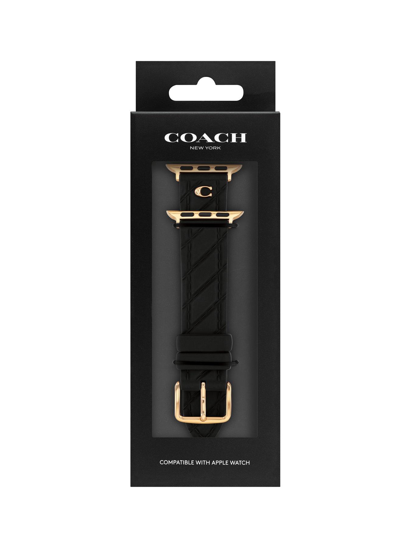 Image 3 of 5 of COACH Coach Ladies Black Quilted Apple Watch Strap