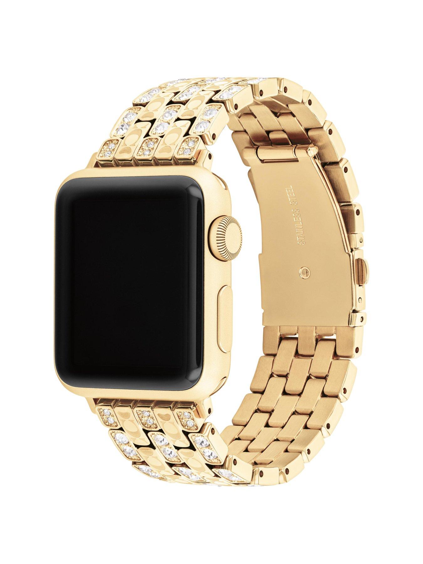 Image 4 of 5 of COACH Coach Ladies Gold IP Signature C Apple Watch Strap