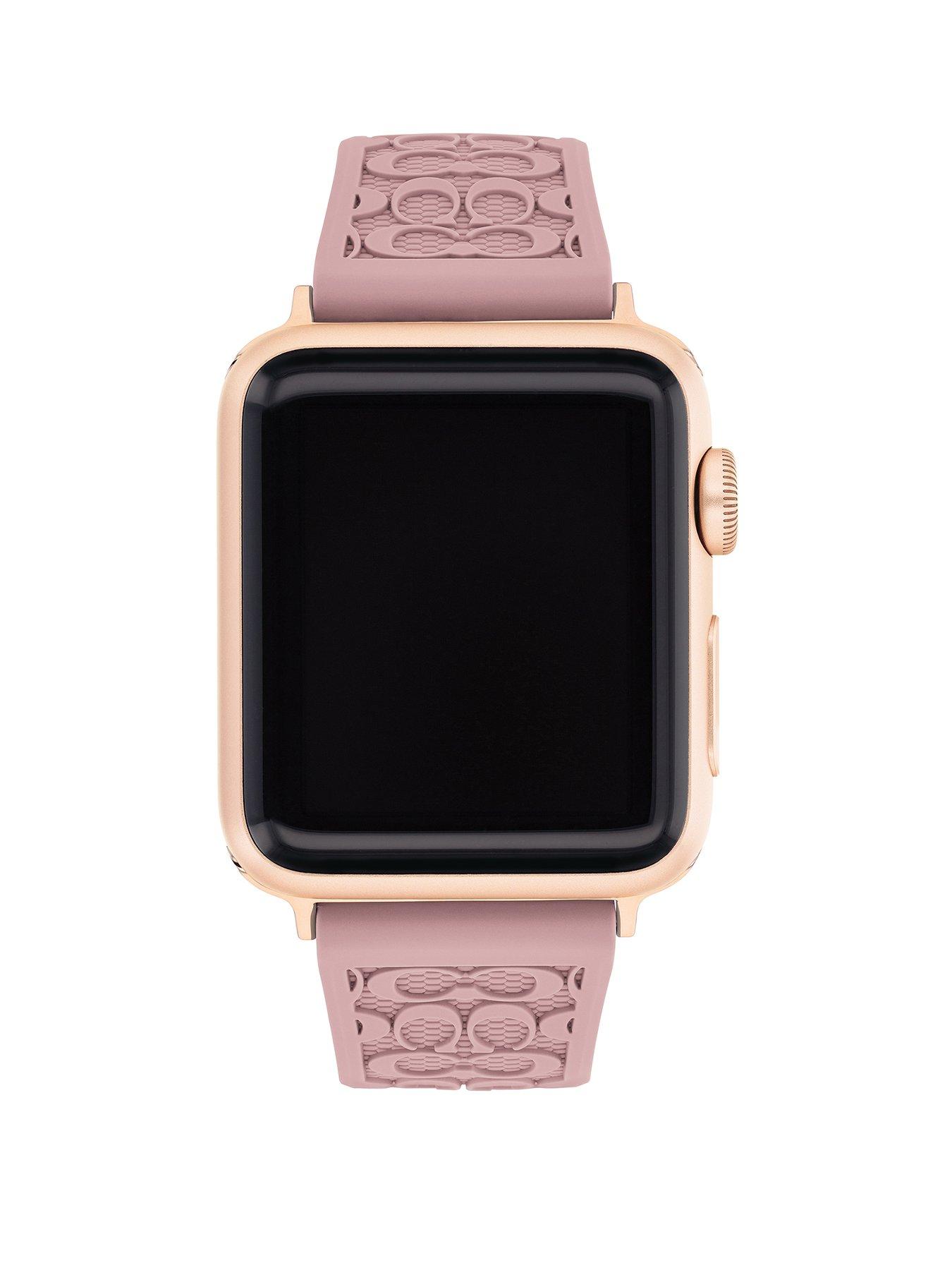Image 1 of 5 of COACH Ladies Textured Rubber Apple Watch Strap&nbsp; Pink