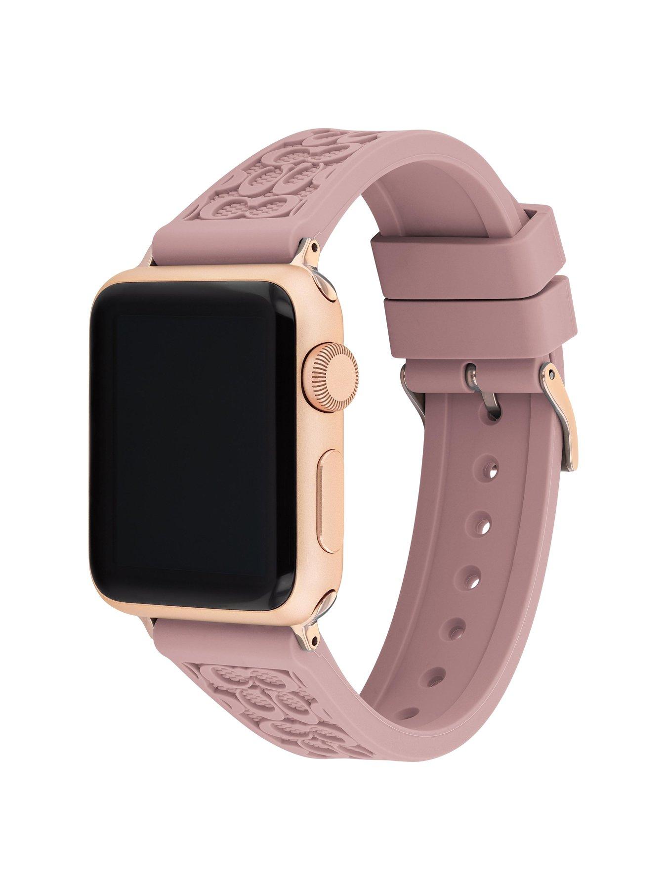 Image 2 of 5 of COACH Ladies Textured Rubber Apple Watch Strap&nbsp; Pink