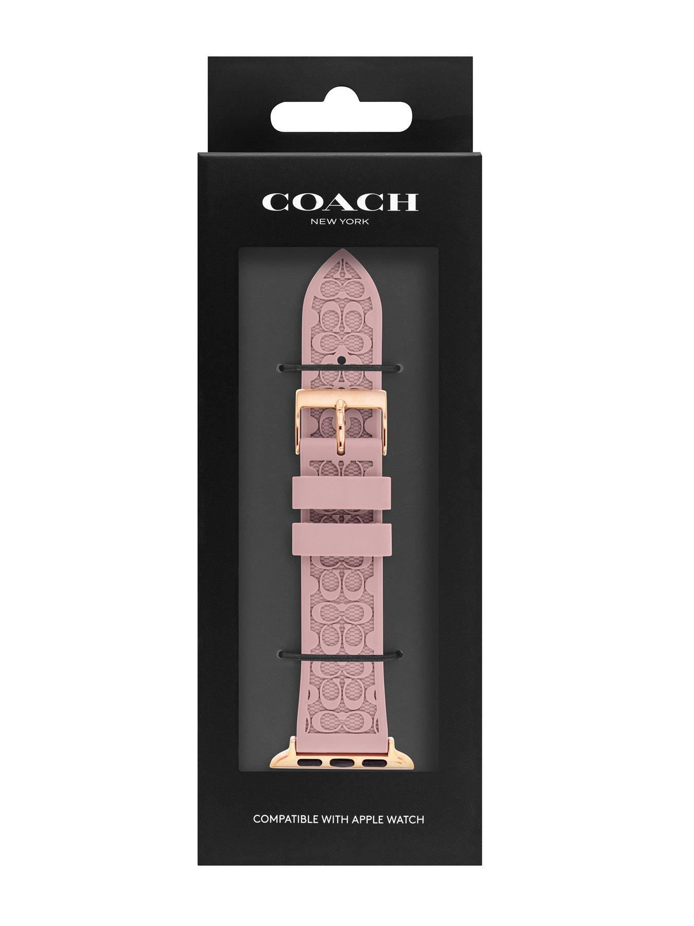 Image 3 of 5 of COACH Ladies Textured Rubber Apple Watch Strap&nbsp; Pink
