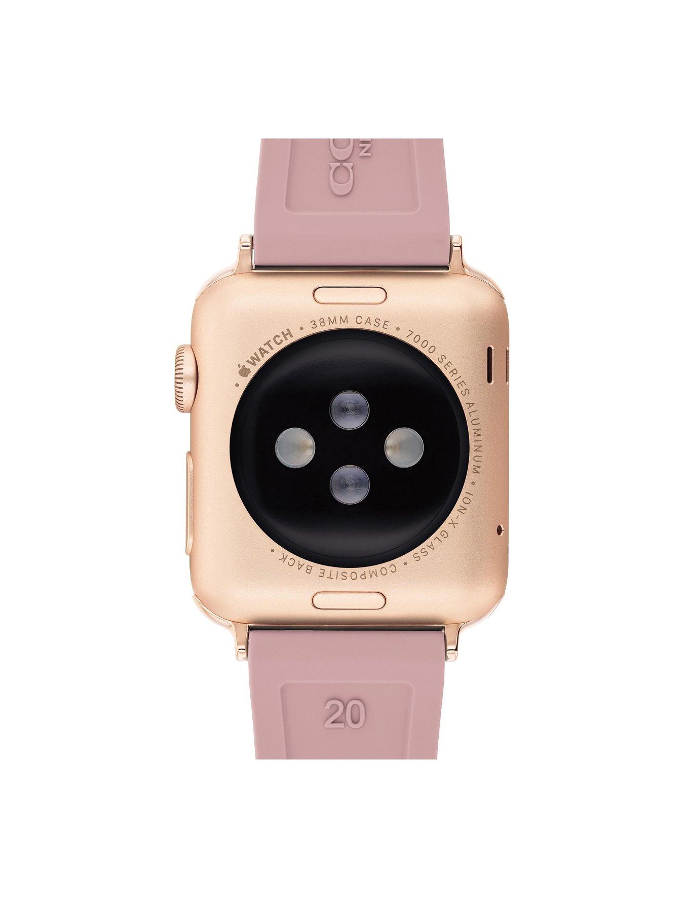 Image 4 of 5 of COACH Ladies Textured Rubber Apple Watch Strap&nbsp; Pink