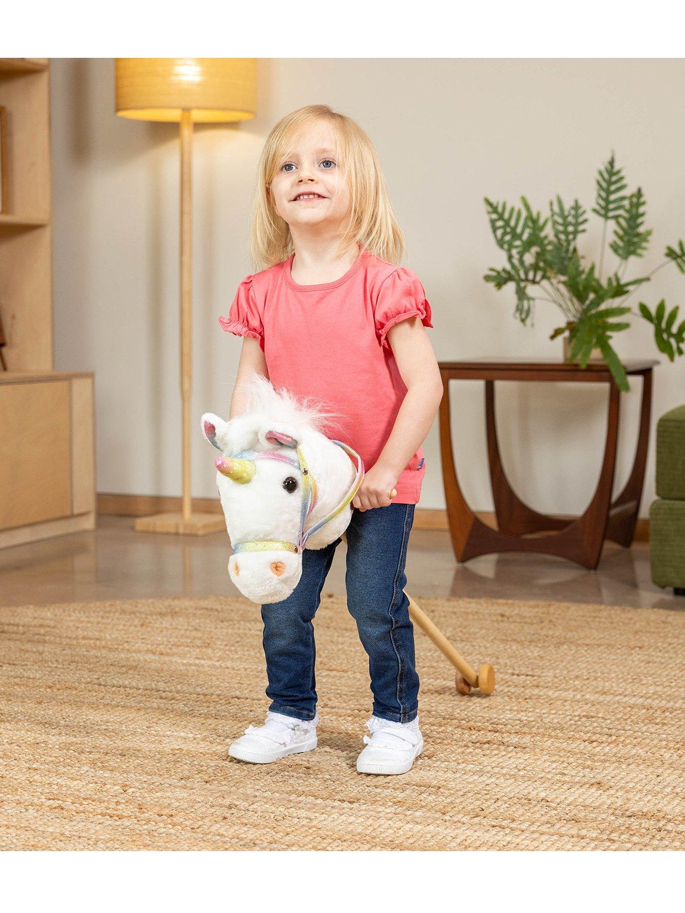 Image 1 of 7 of Toyrific 39" Unicorn Hobby Horse with Sounds