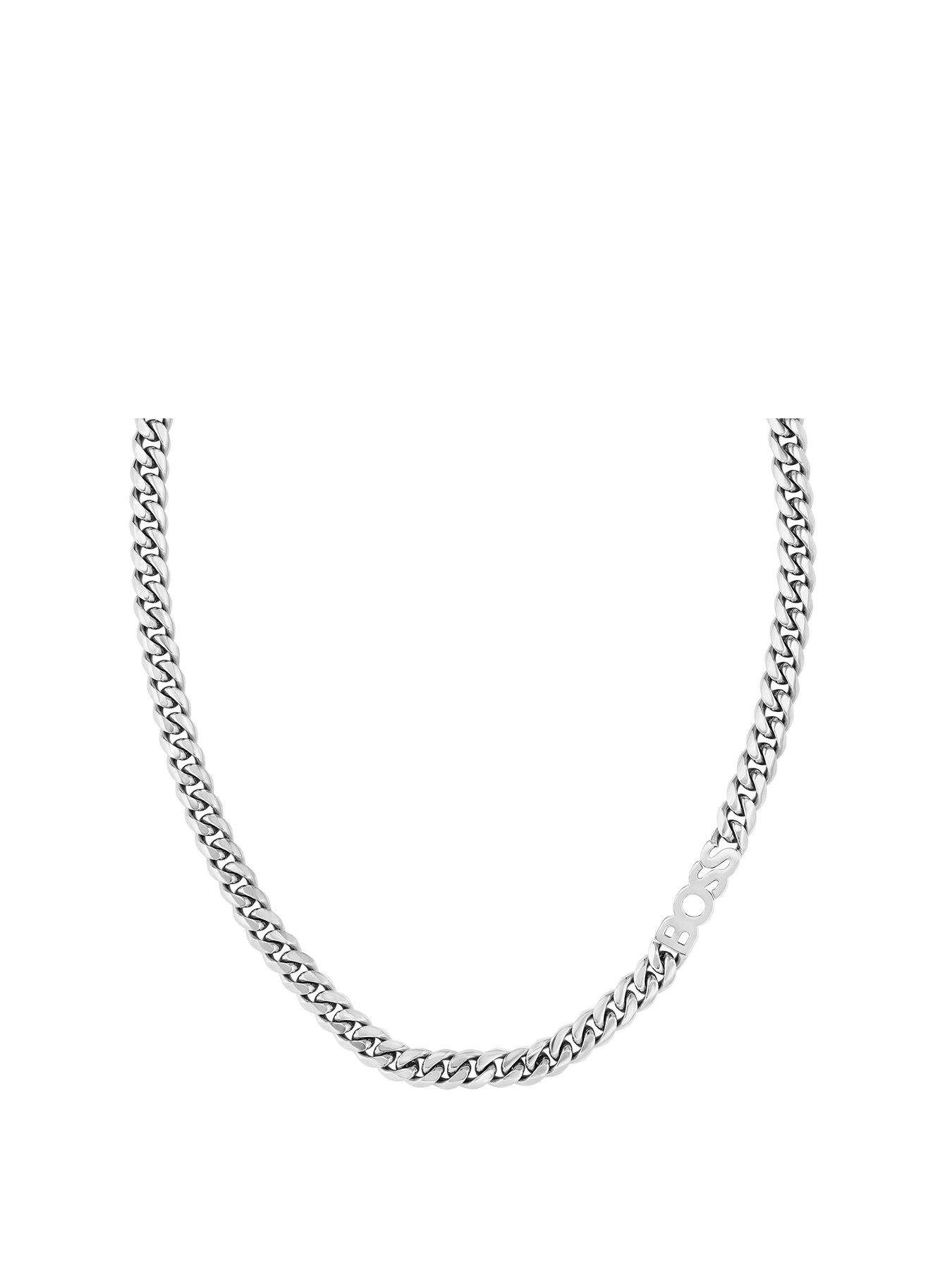 BOSS Gents Kassy 8Mm Chain Necklace - Silver