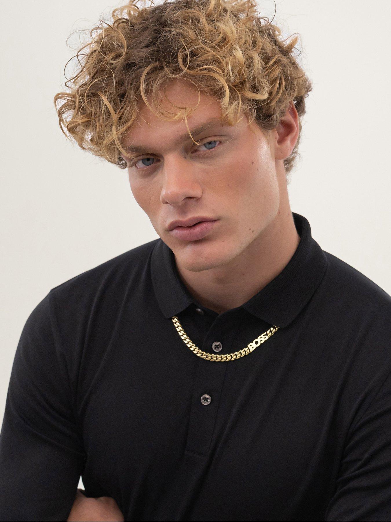 Image 1 of 7 of BOSS Gents Kassy 8Mm Ip Chain Necklace - Gold