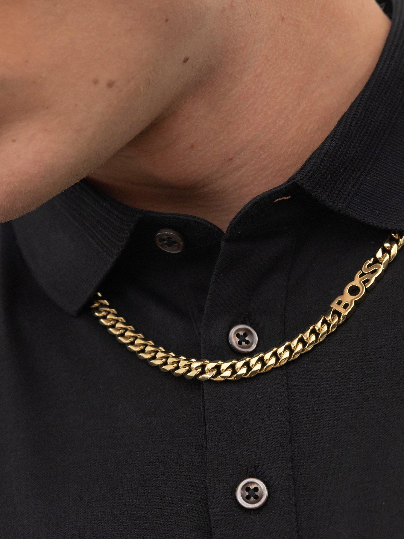 Image 5 of 7 of BOSS Gents Kassy 8Mm Ip Chain Necklace - Gold