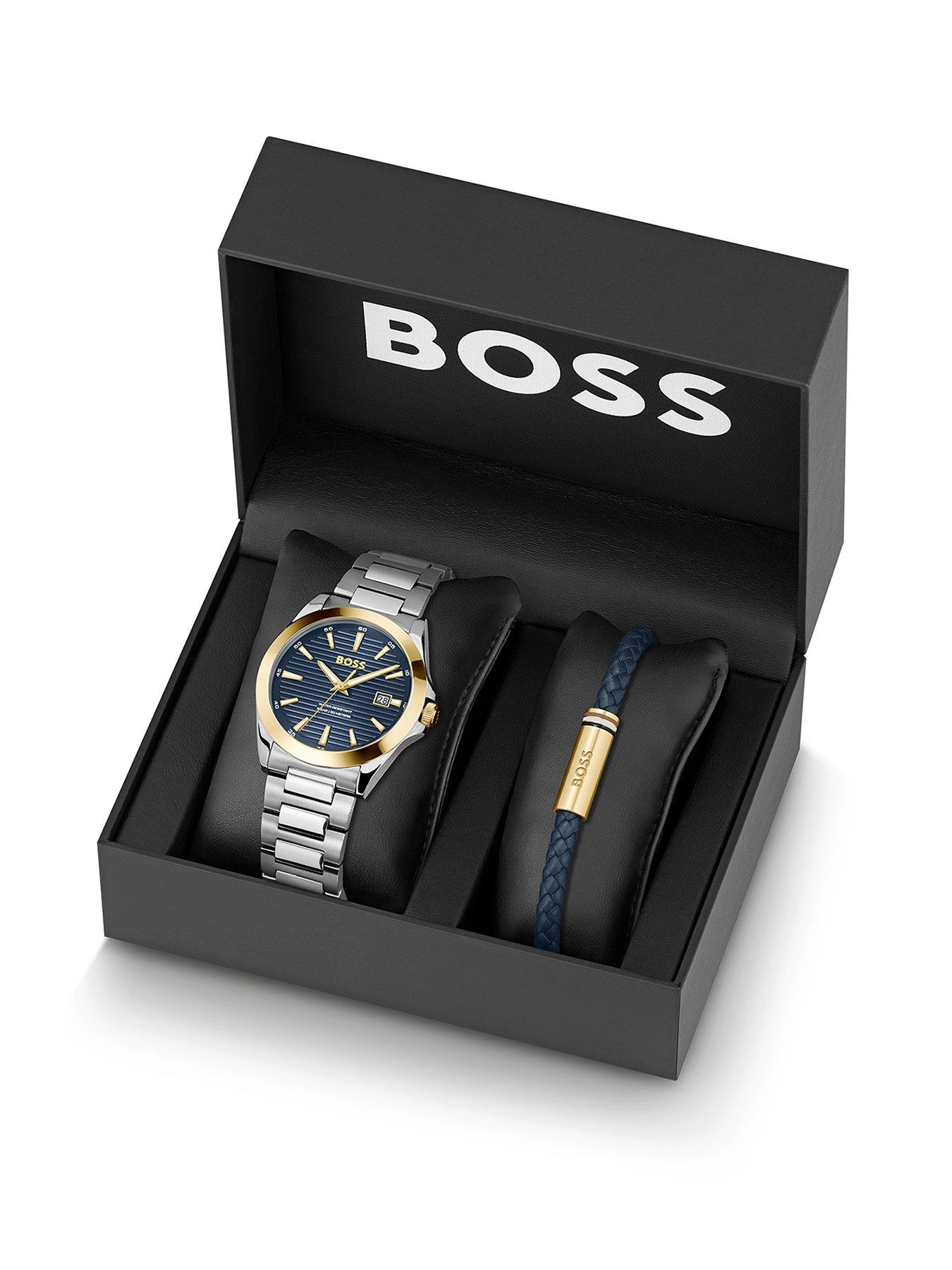 BOSS Gents Strike A Watch and Bracelet Gift Set