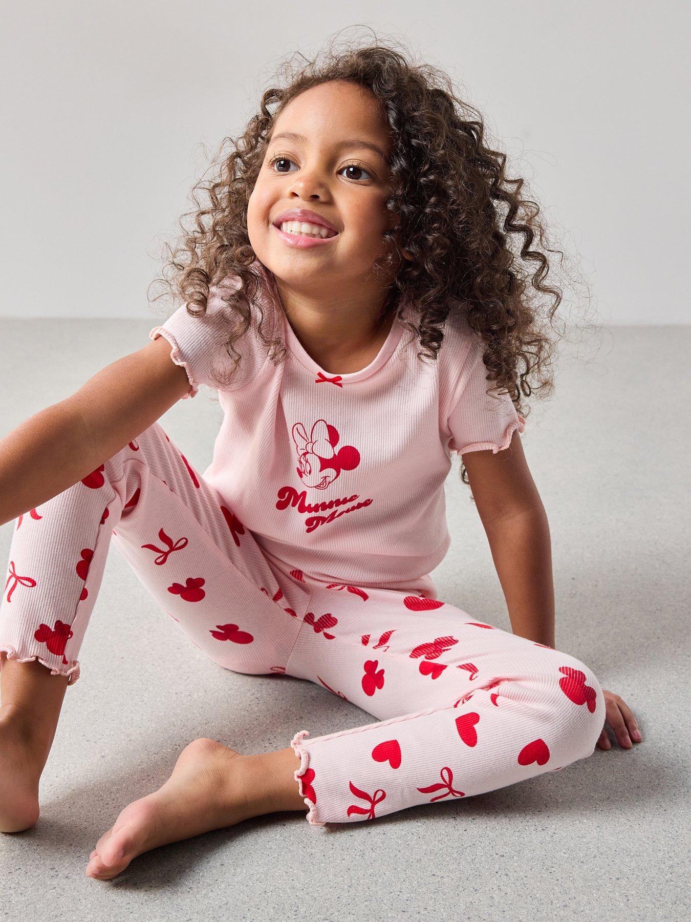 the-very-collection-minnie-heart-short-sleeve-rib-pyjama-pinkfront
