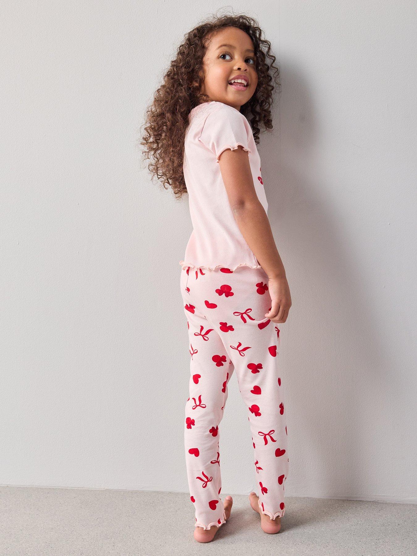 the-very-collection-minnie-heart-short-sleeve-rib-pyjama-pinkstillFront