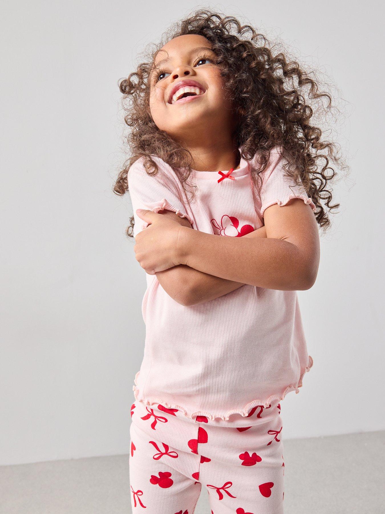 the-very-collection-minnie-heart-short-sleeve-rib-pyjama-pinkback