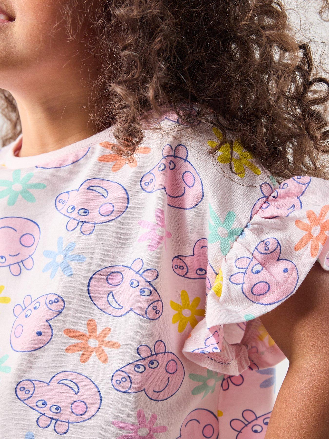 the-very-collection-peppa-pig-frill-short-sleeve-pyjama-pinkoutfit
