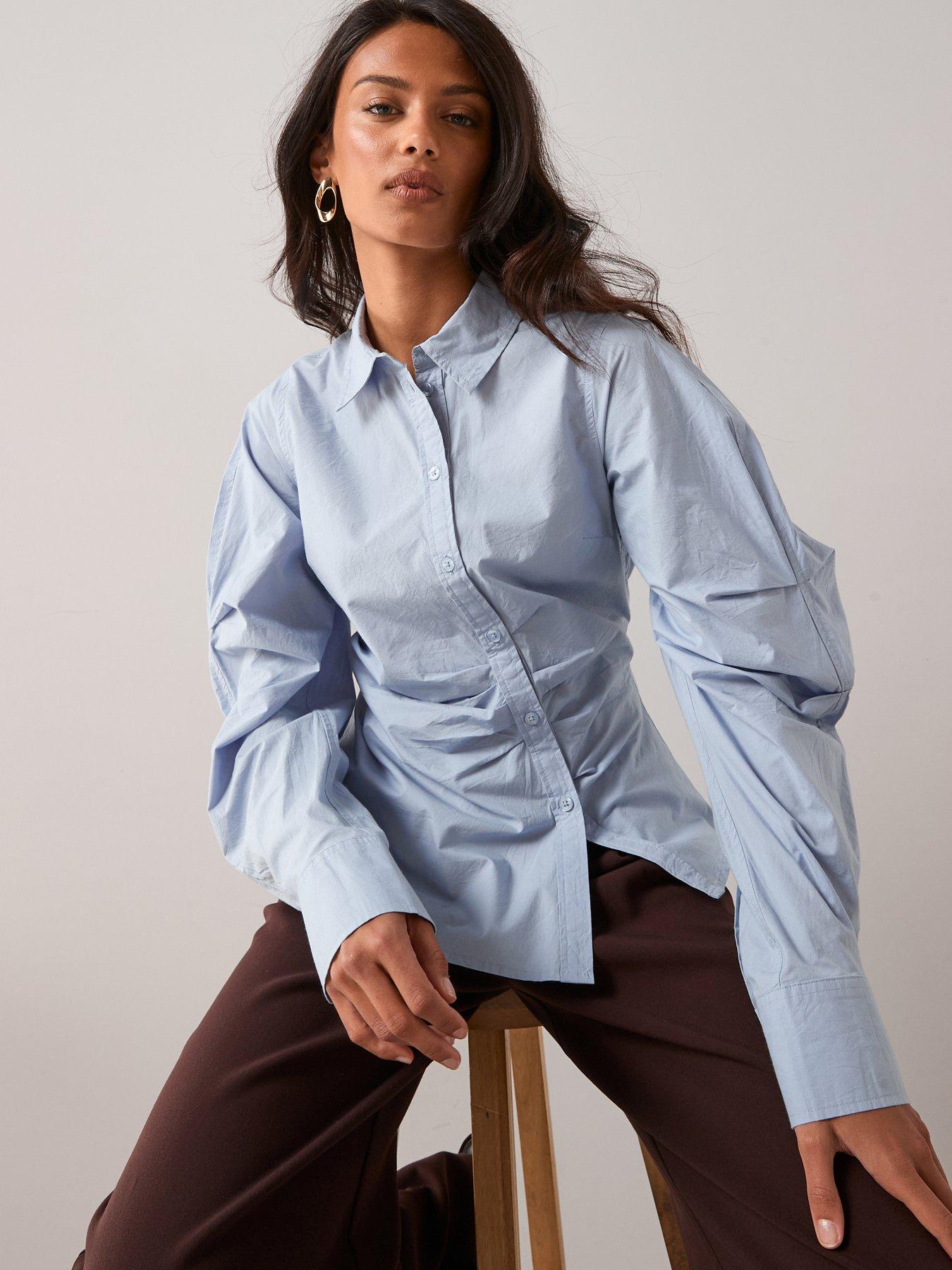 the-very-collection-balloon-sleeve-shirt-yellowfront