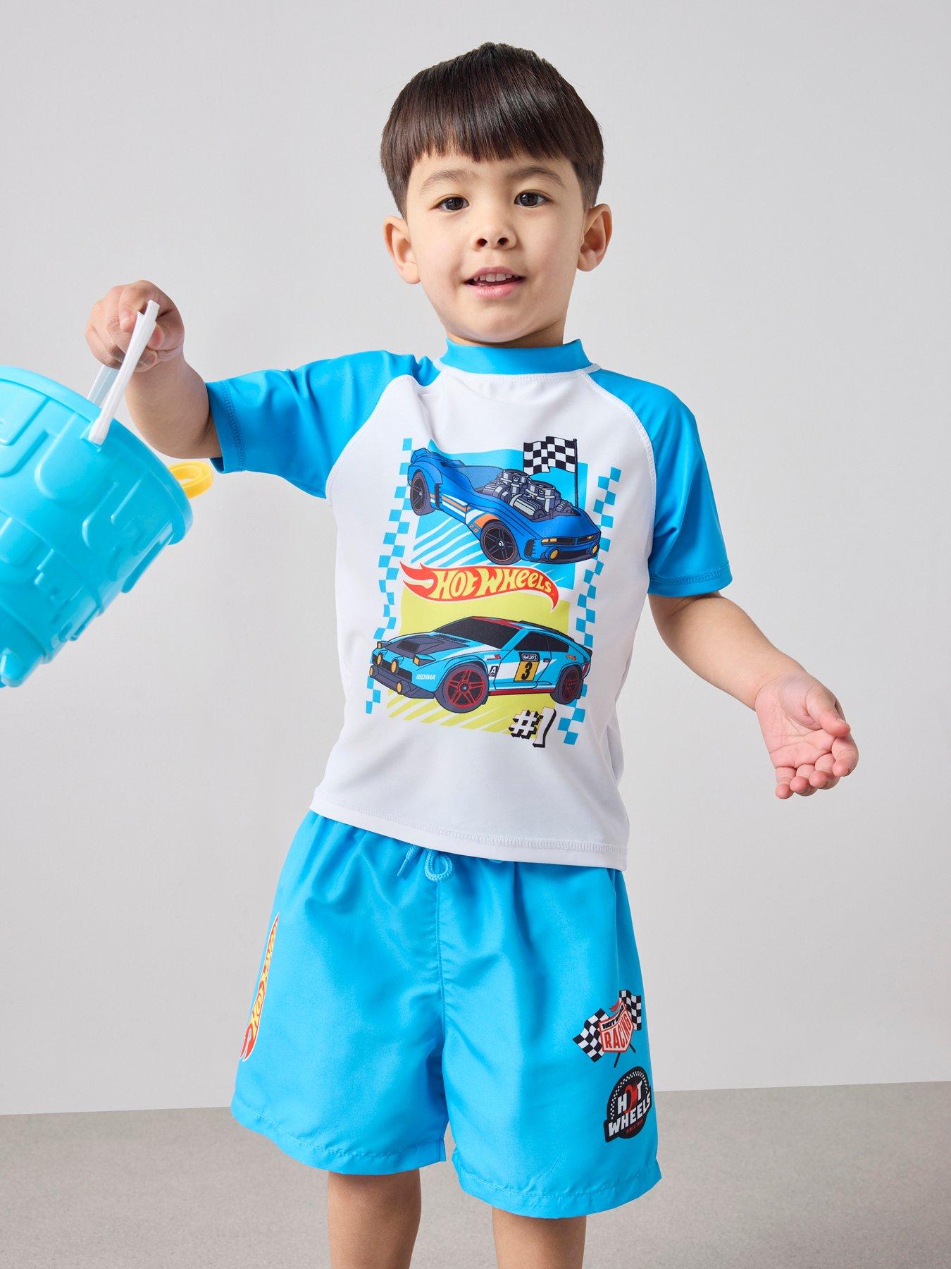 The Very Collection Hot Wheels Rash Vest And Swim Short Set
