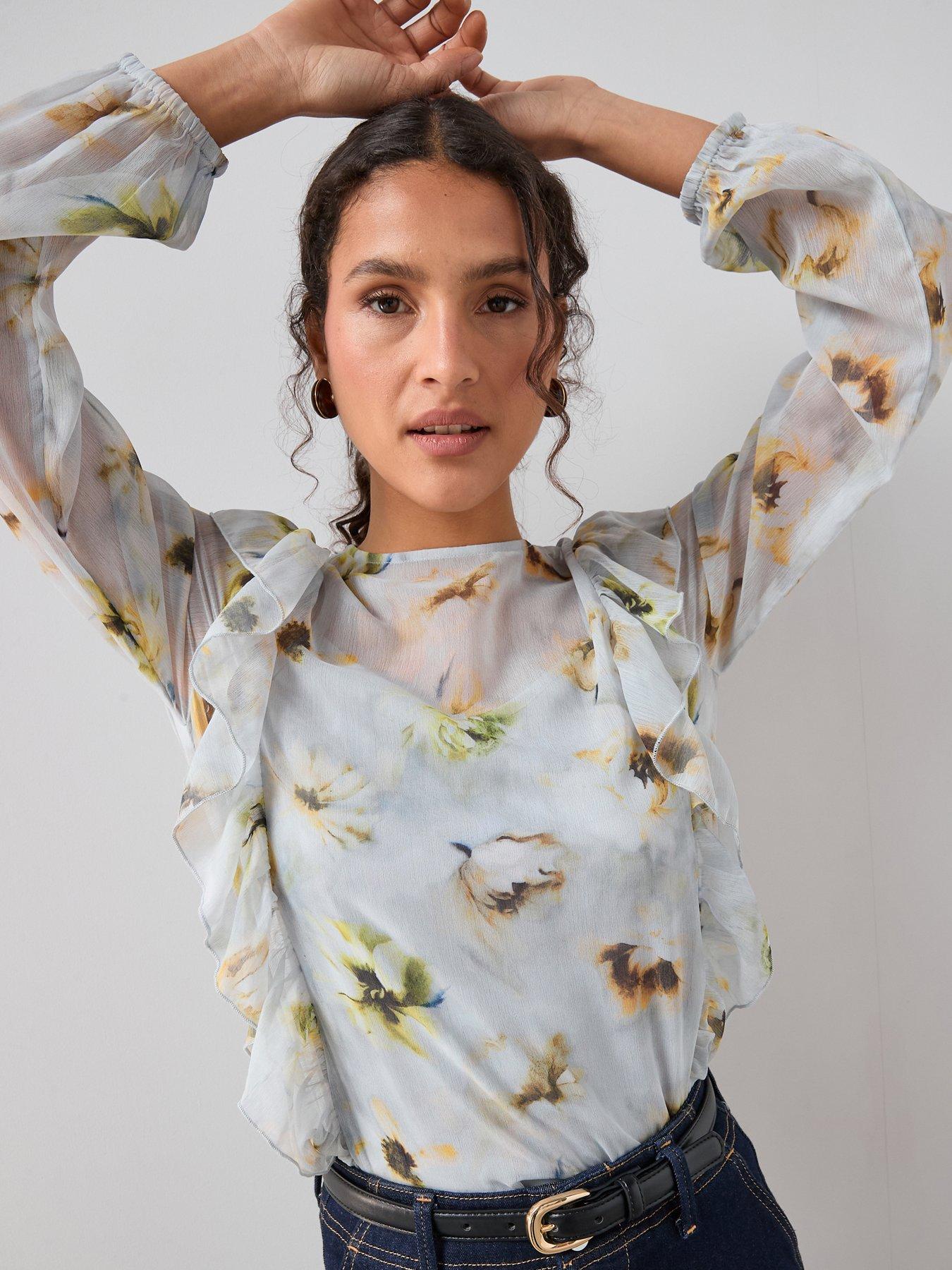 the-very-collection-ruffle-shoulder-detail-printed-blouse-ivoryfront