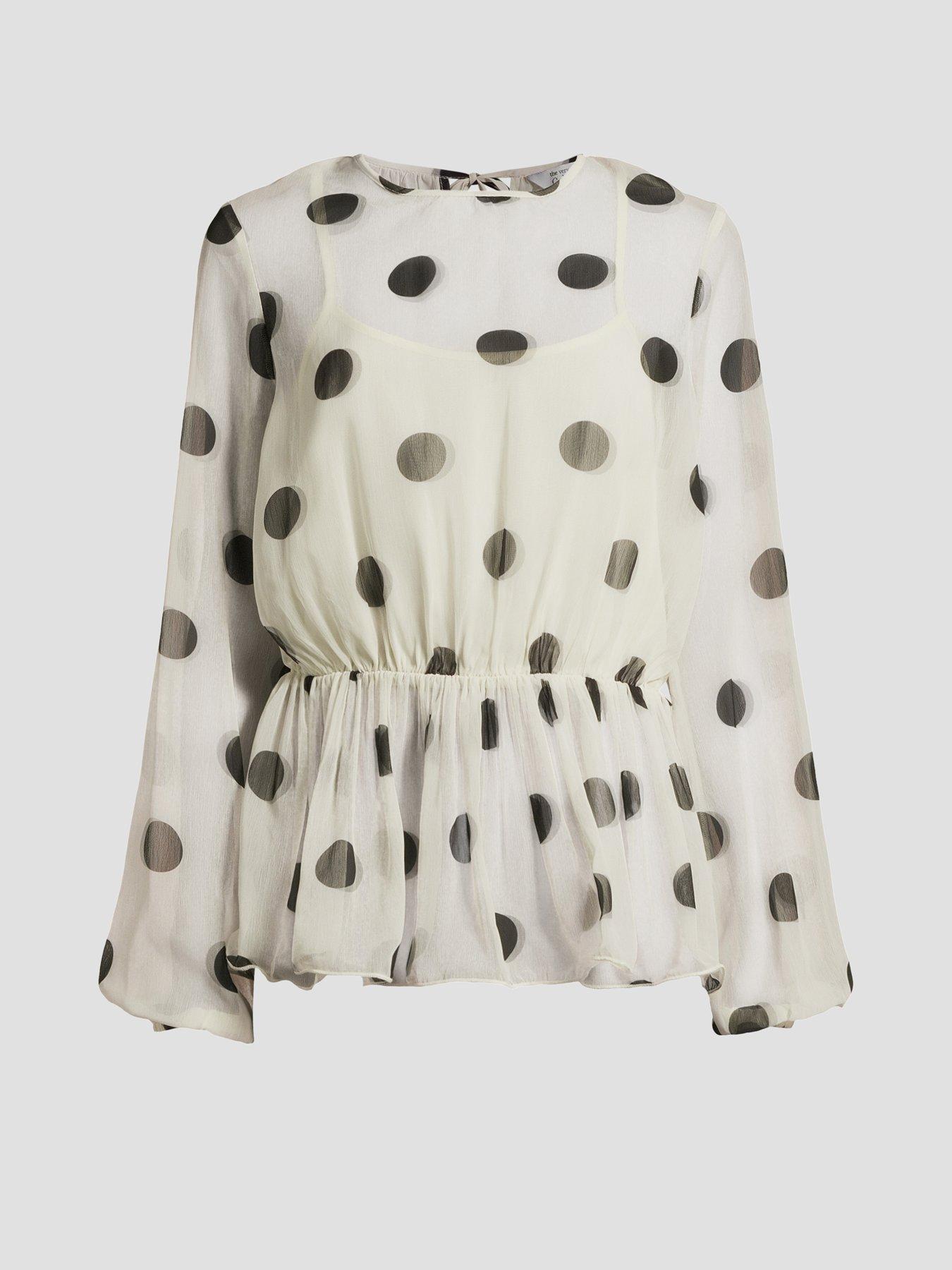 Image 7 of 7 of The Very Collection Polka Dot Peplum Blouse - Print