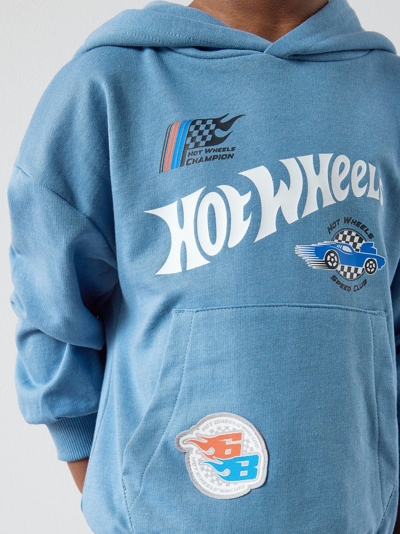 Image 4 of 6 of The Very Collection Hot Wheels Hooded Sweat Shorts Set - Blue