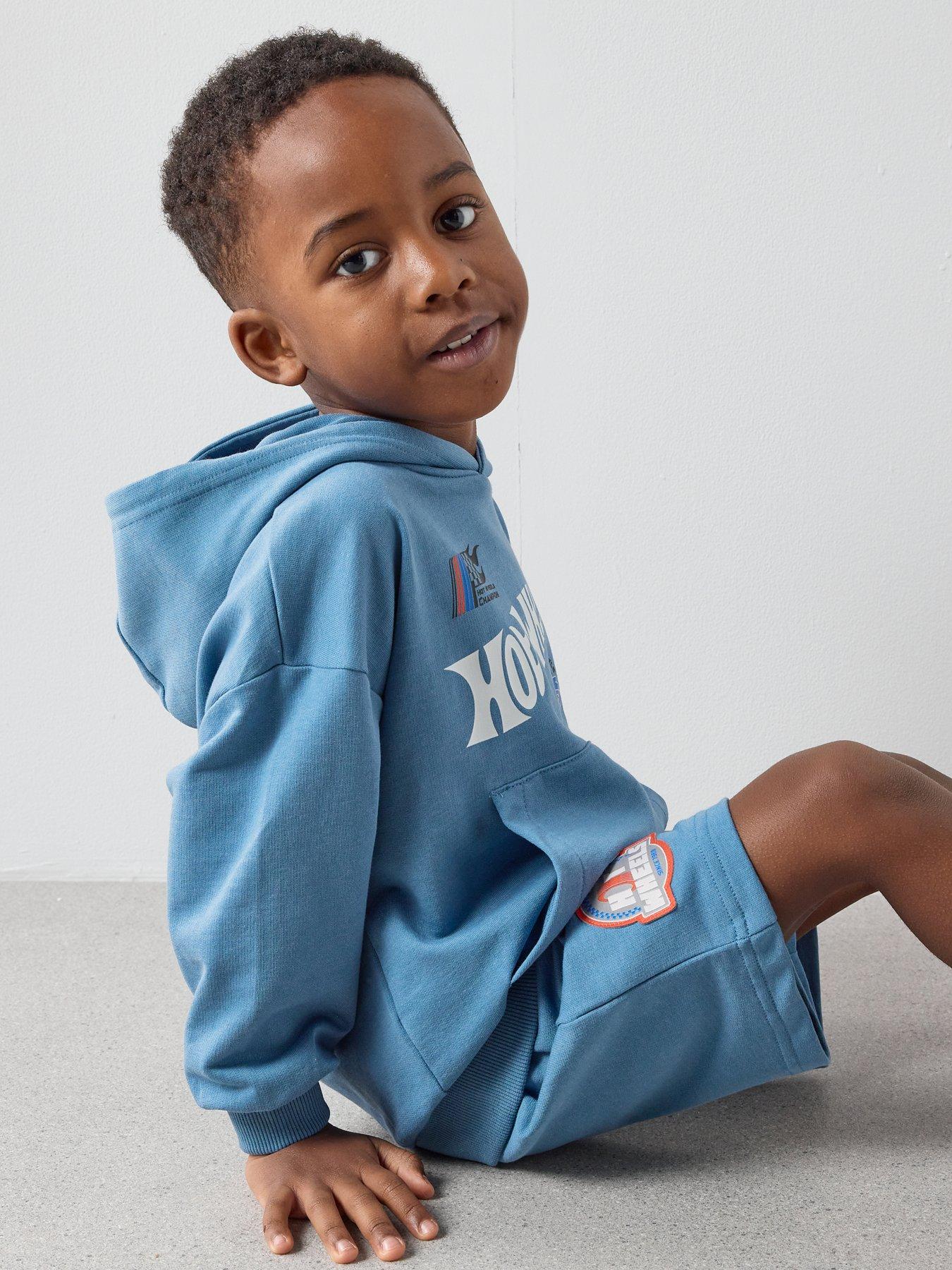 Image 5 of 6 of The Very Collection Hot Wheels Hooded Sweat Shorts Set - Blue